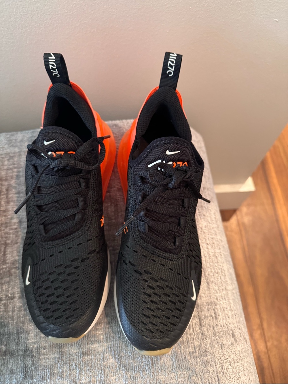 Nike 270 Black and Orange Sneakers